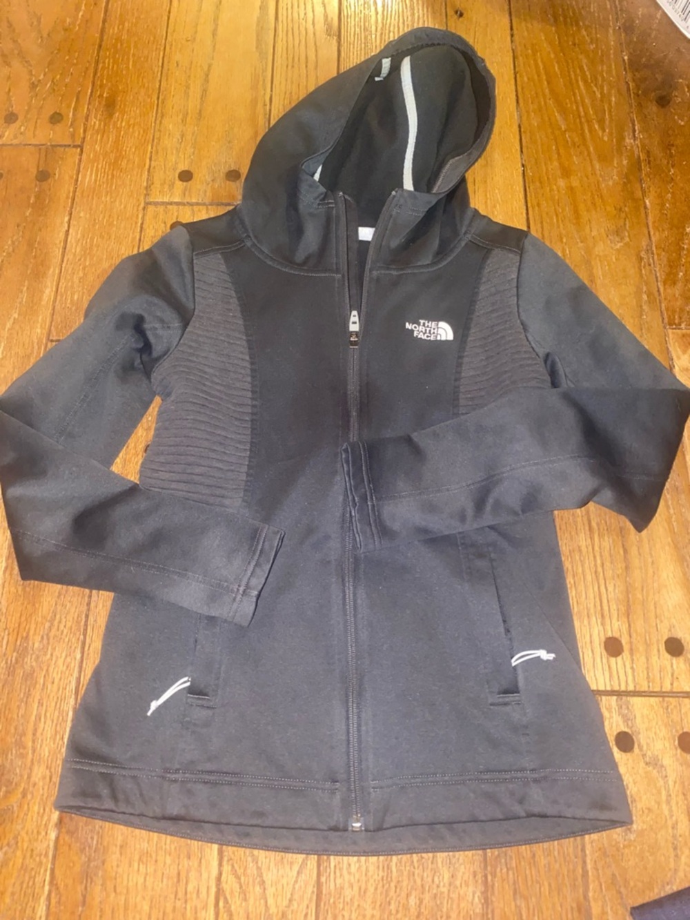 The North Face charcoal Hooded Zip Jacket